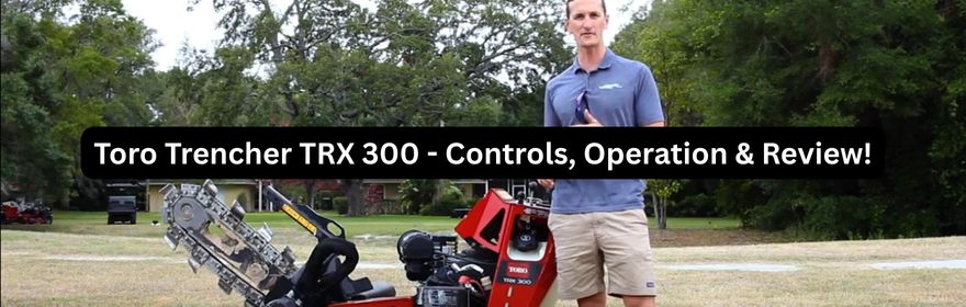 Learning session with Stu from Main Street Mower managing the powerful Toro TRX300 trencher machine.