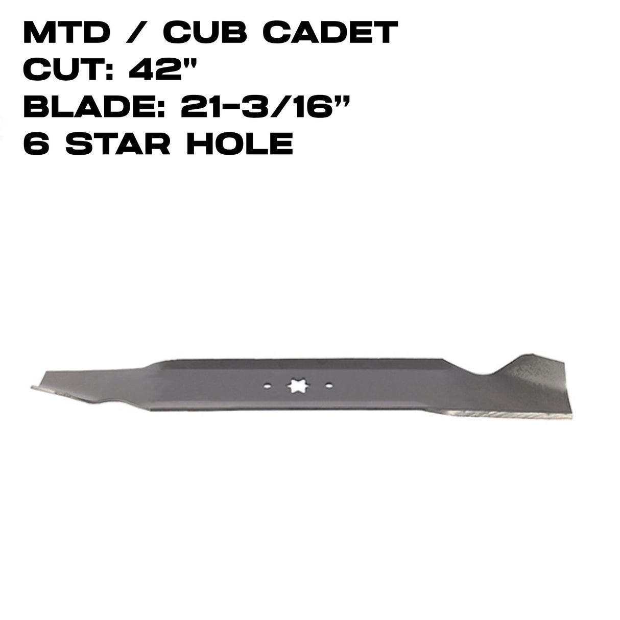 Rotary Blade | 21-3/16" X 6 Point Star | 42" Deck | MTD | 1031