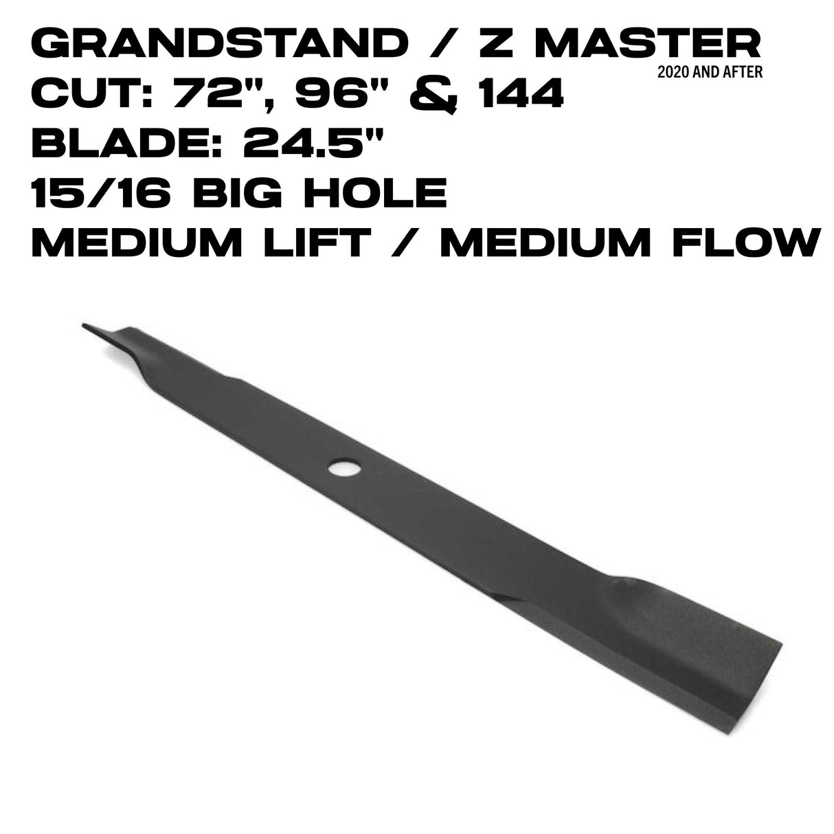 Toro Medium Flow Blade | 24.5" | GrandStand / Z Master | 72", 96" & 144" Deck | 140-4850