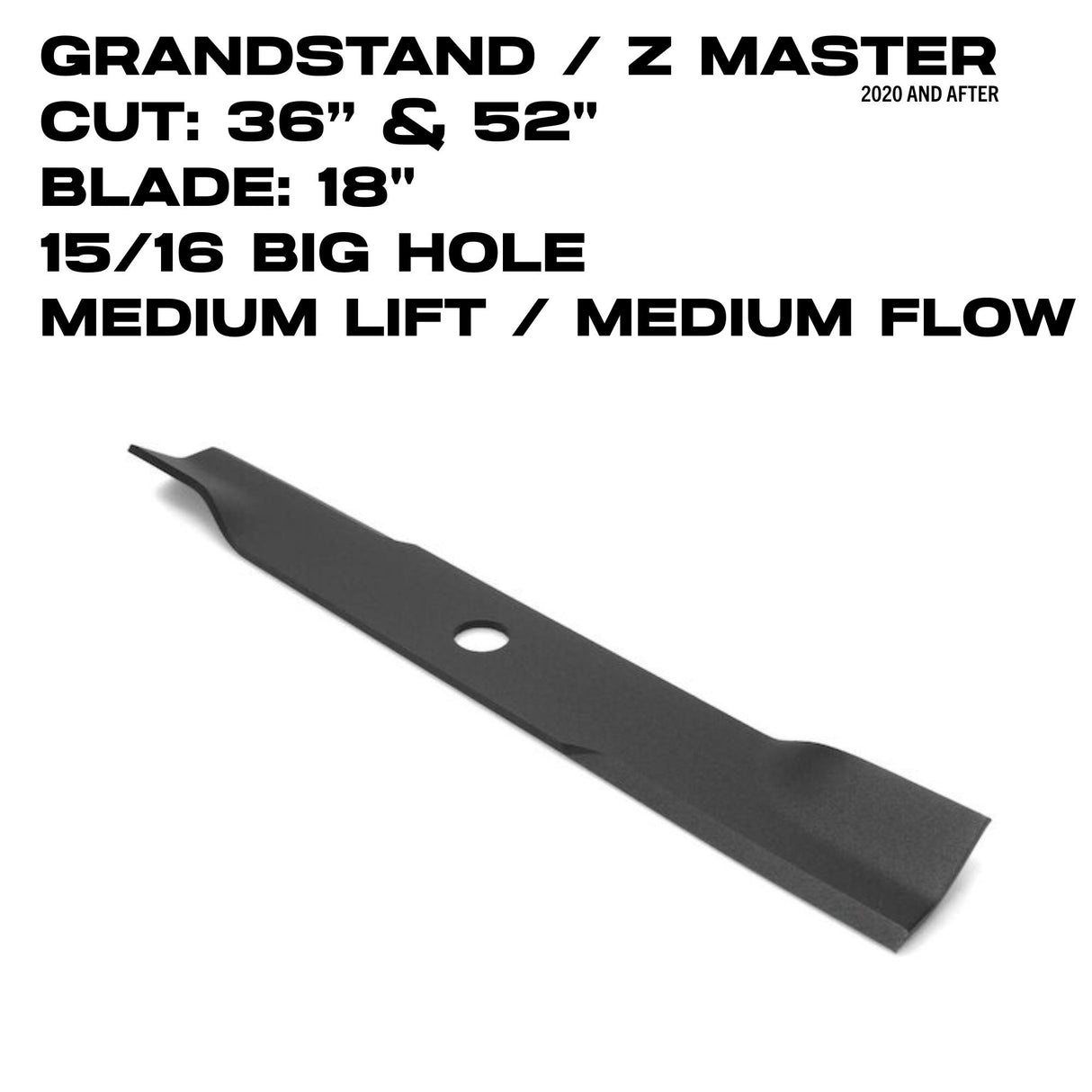 Toro Medium Flow Blade | 18" | GrandStand HDM / Z Master | 36" & 52" Deck | 140-4856