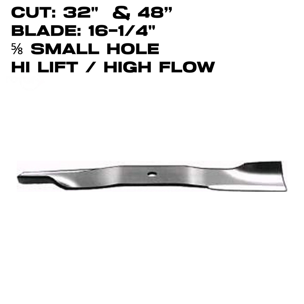 Rotary Blade | 16-1/4" X 5/8" | Hi-Flow | Bobcat / Gravely / Ariens | 32" & 48" Deck | 3400