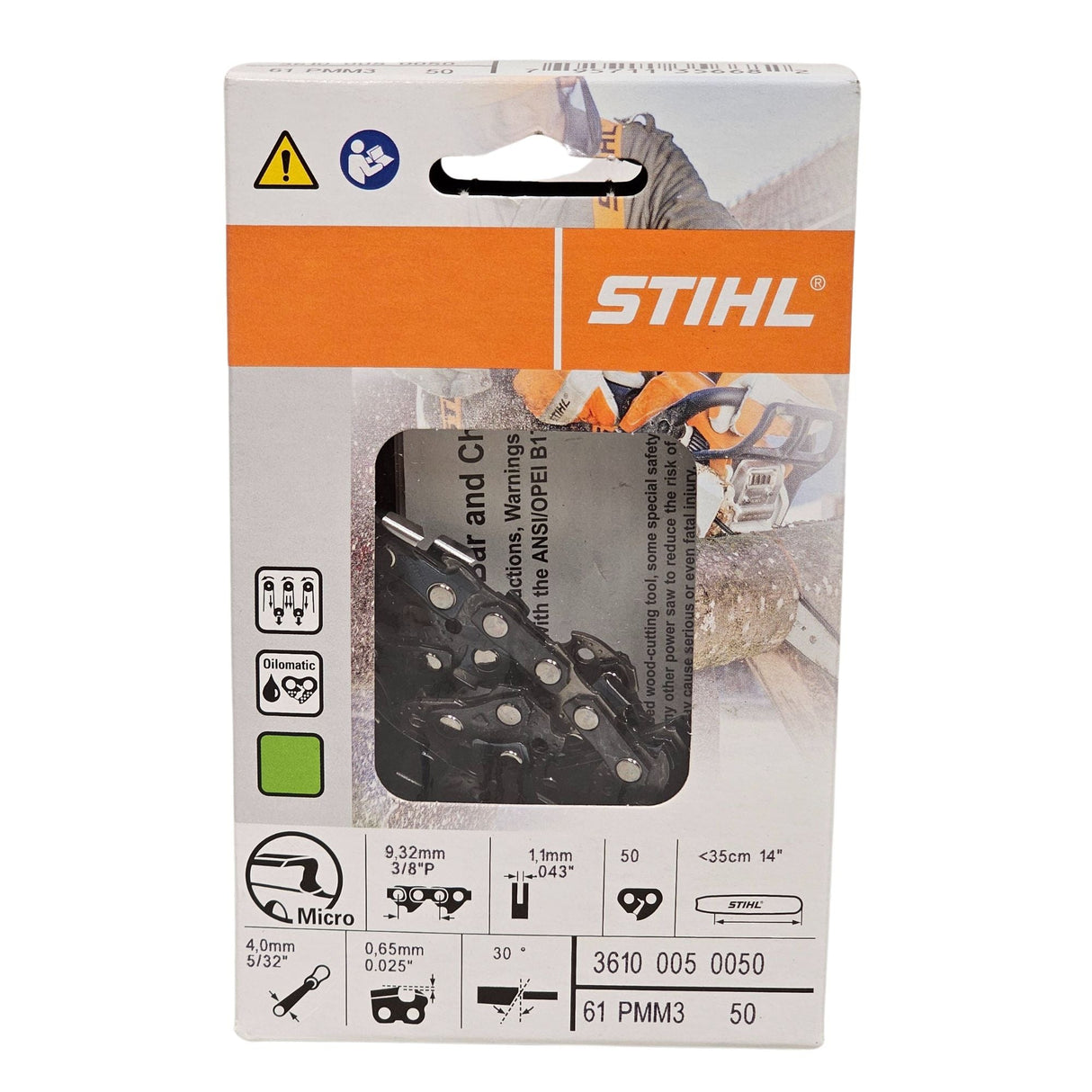 BULK || STIHL Oilomatic Picco Micro Mini 3 | 61 PMM3 50 | 14 in. | 50 Drive Links | Chainsaw Chain | 3610 005 0050 | Main Street Mower | Winter Garden | Clermont | Ocala