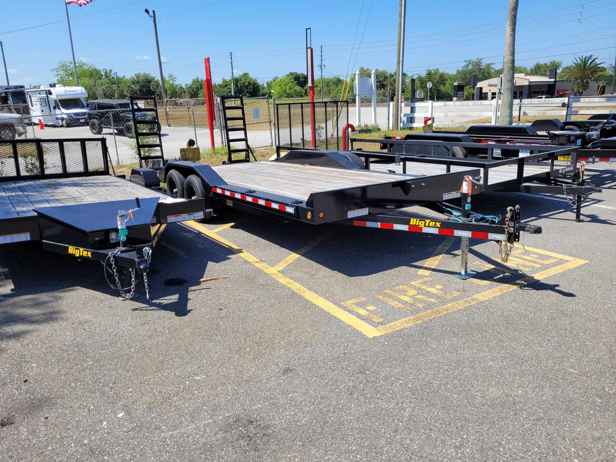 20 Foot Big Tex Drive-Over Fender Black Equipment Trailer 20 Foot Big Tex Drive-Over Fender Black Equipment Trailer