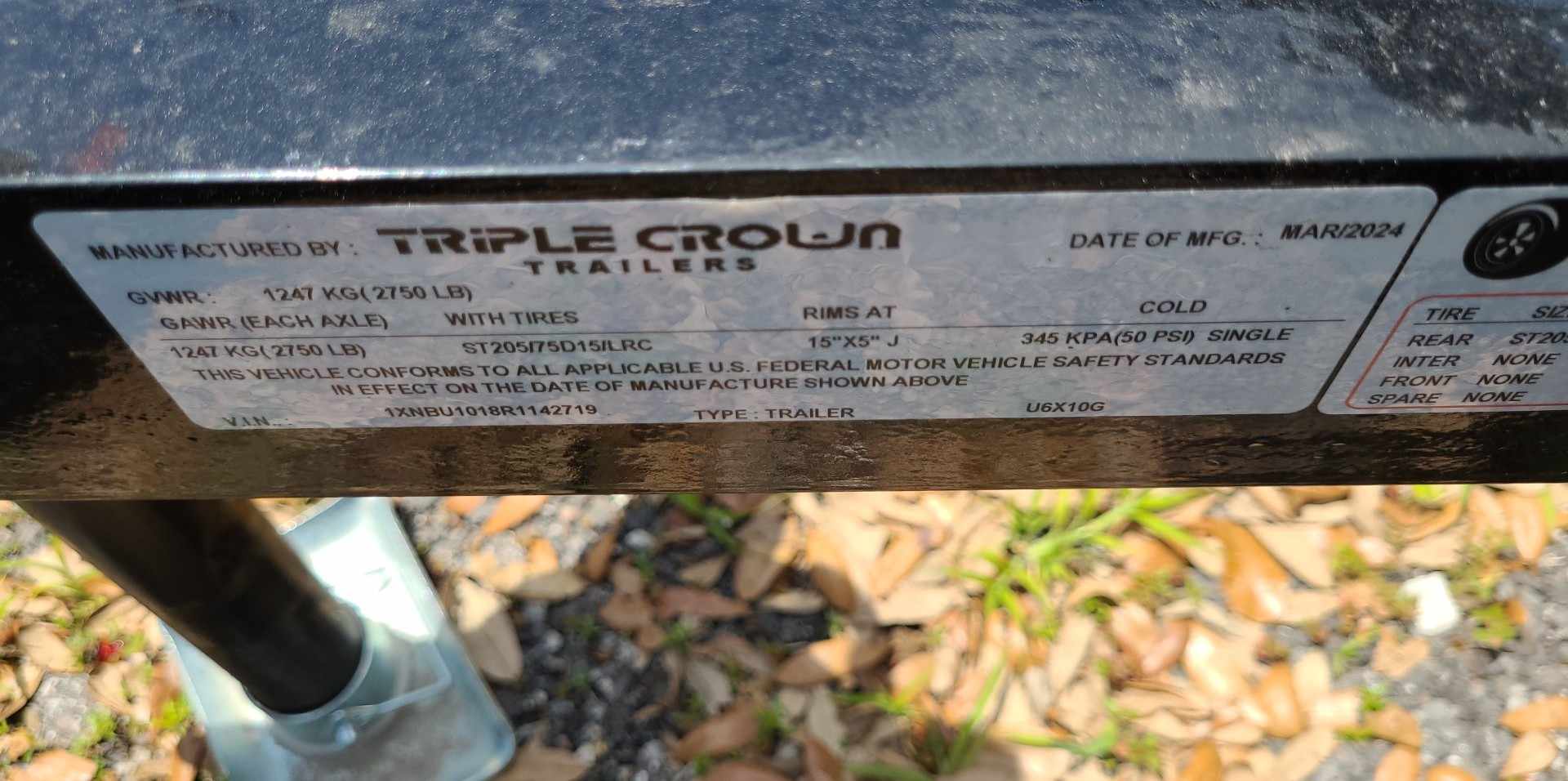 6X10 Triple Crown Black Utility Trailer (U6X10G)