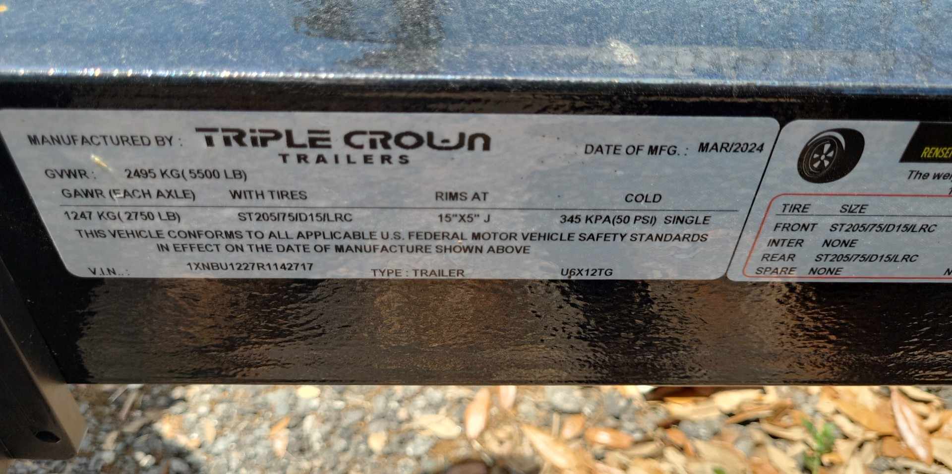 6X12 Triple Crown Tandem Axle Two Foot Mesh Sides Black Utility Trailer (U6X12TG 2')
