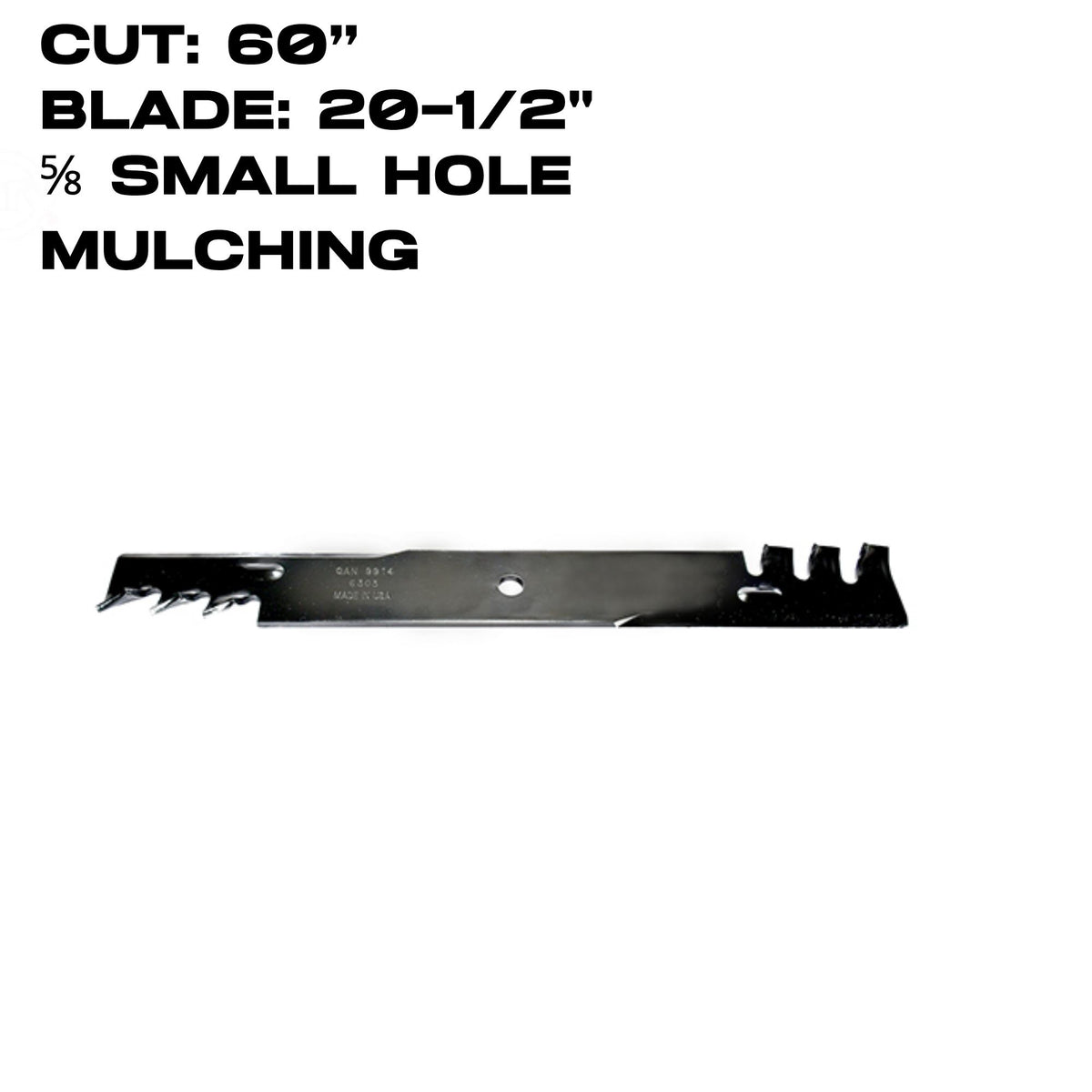 Rotary Copperhead Blade | 20-1/2" X 5/8" | Mulching | Bad Boy / Exmark / Gravely | 60" Deck | 6303
