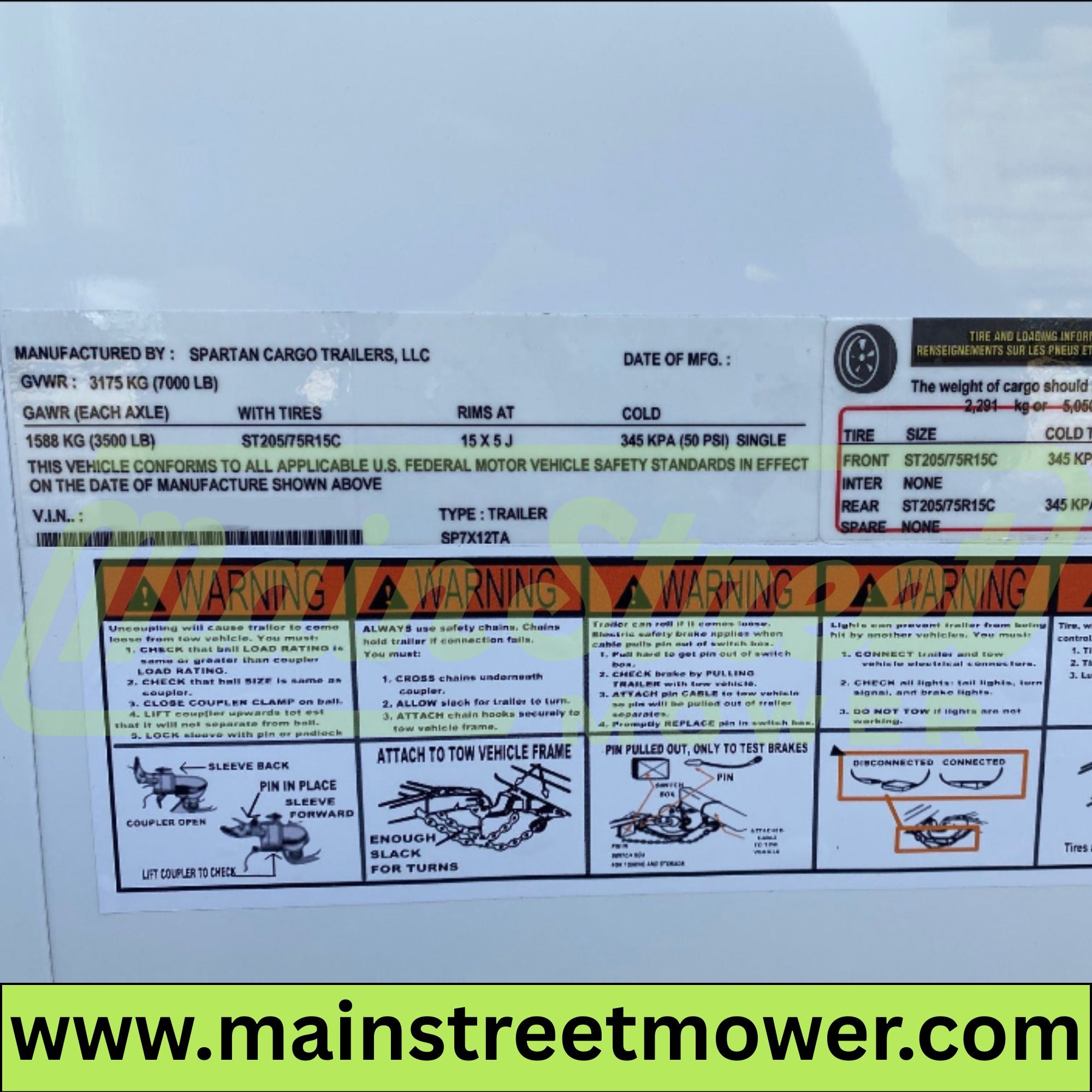 Spartan 7X12 Enclosed Cargo Tandem Axle Trailer | White | SP7X12TA