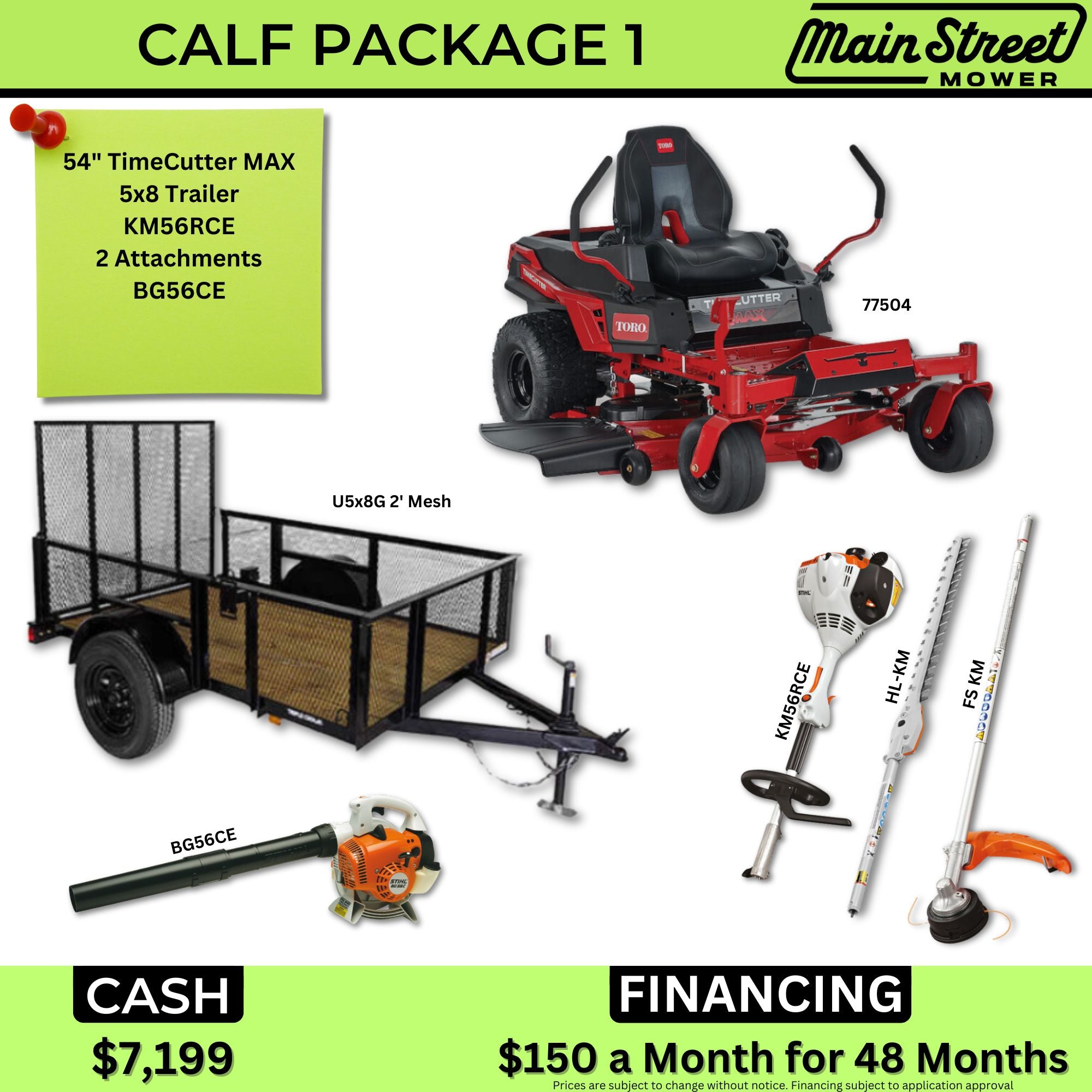 Calf Package 1 |Mower|Trailer|Trimmer|Edger|Hedge Trimmer|Blower | Main Street Mower | Winter Garden | Clermont | Ocala