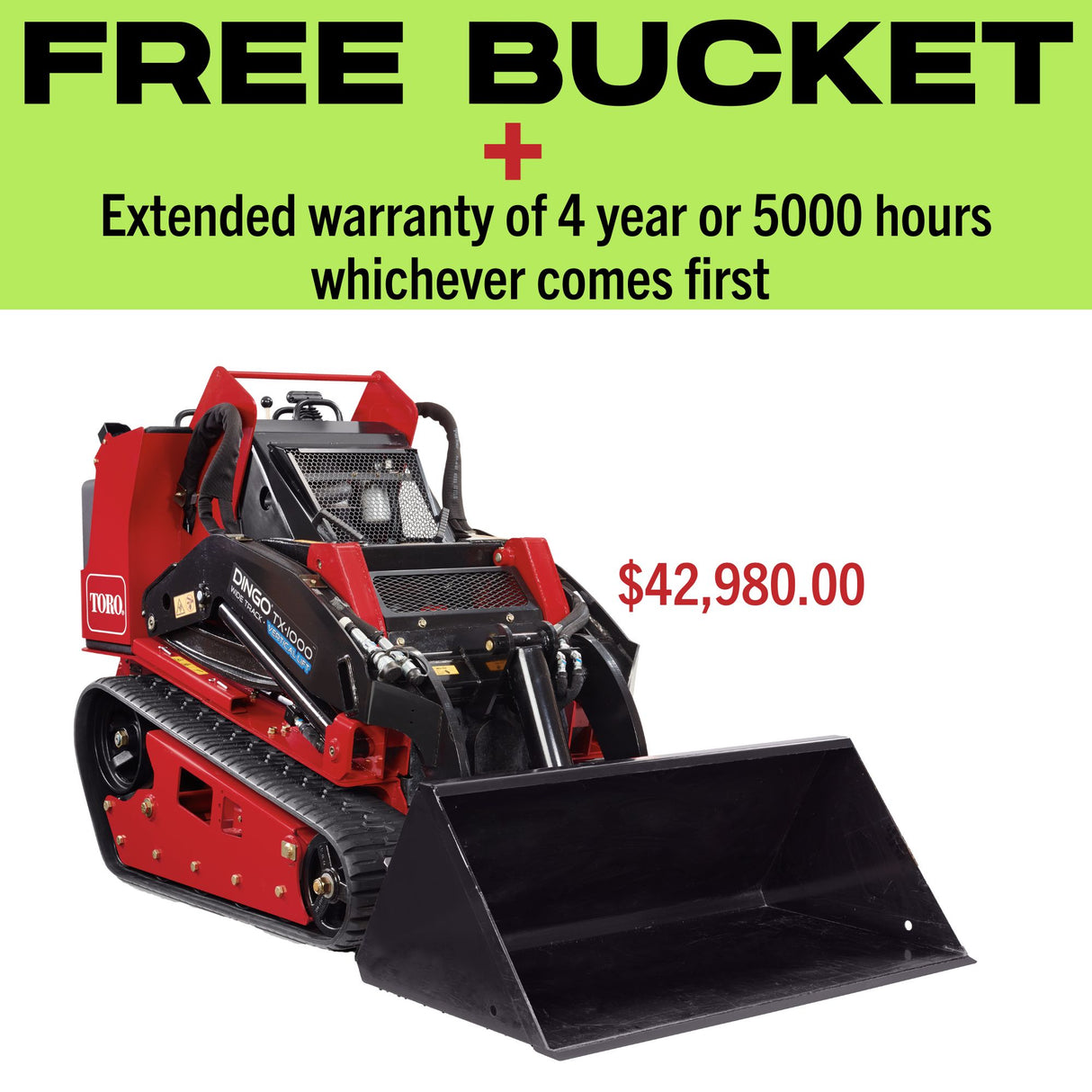 Dingo TX 1000 TURBO Wide Track Loader | FREE BUCKET & Extended Warranty Included | 22588