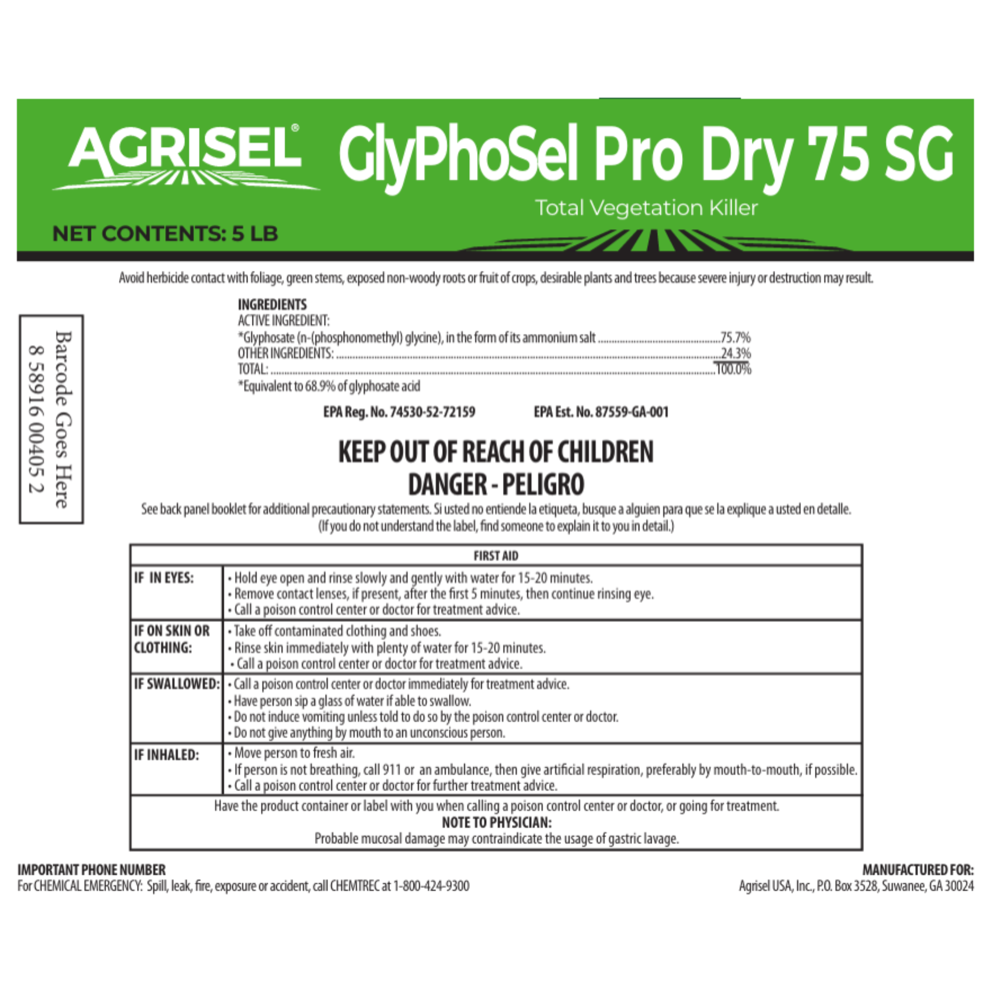 Agrisel GlyPhoSel Pro Dry 75 SG