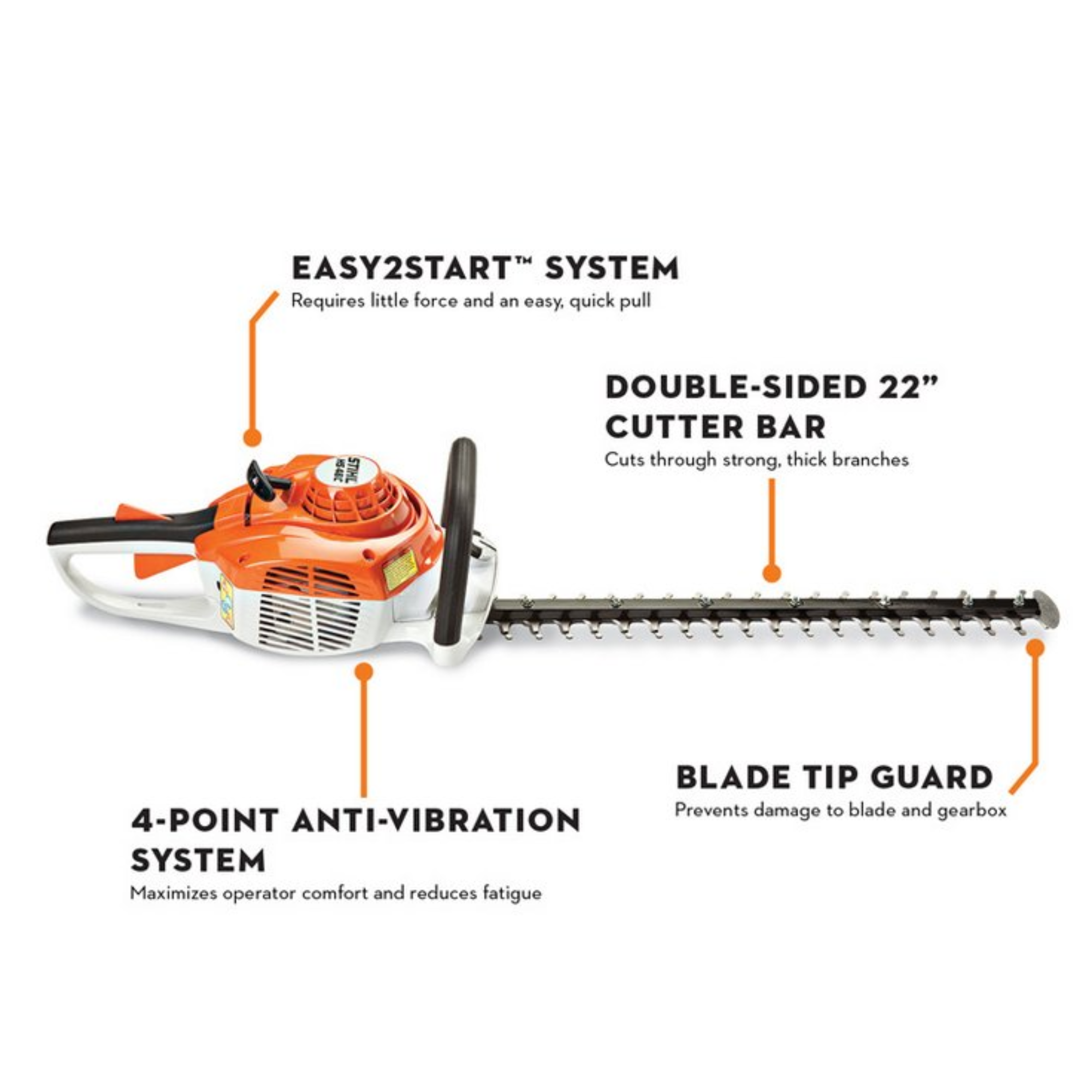 STIHL HS 46 C-E Gas Powered Hedge Trimmer with Easy2Start | Main Street Mower | Winter Garden | Clermont | Ocala