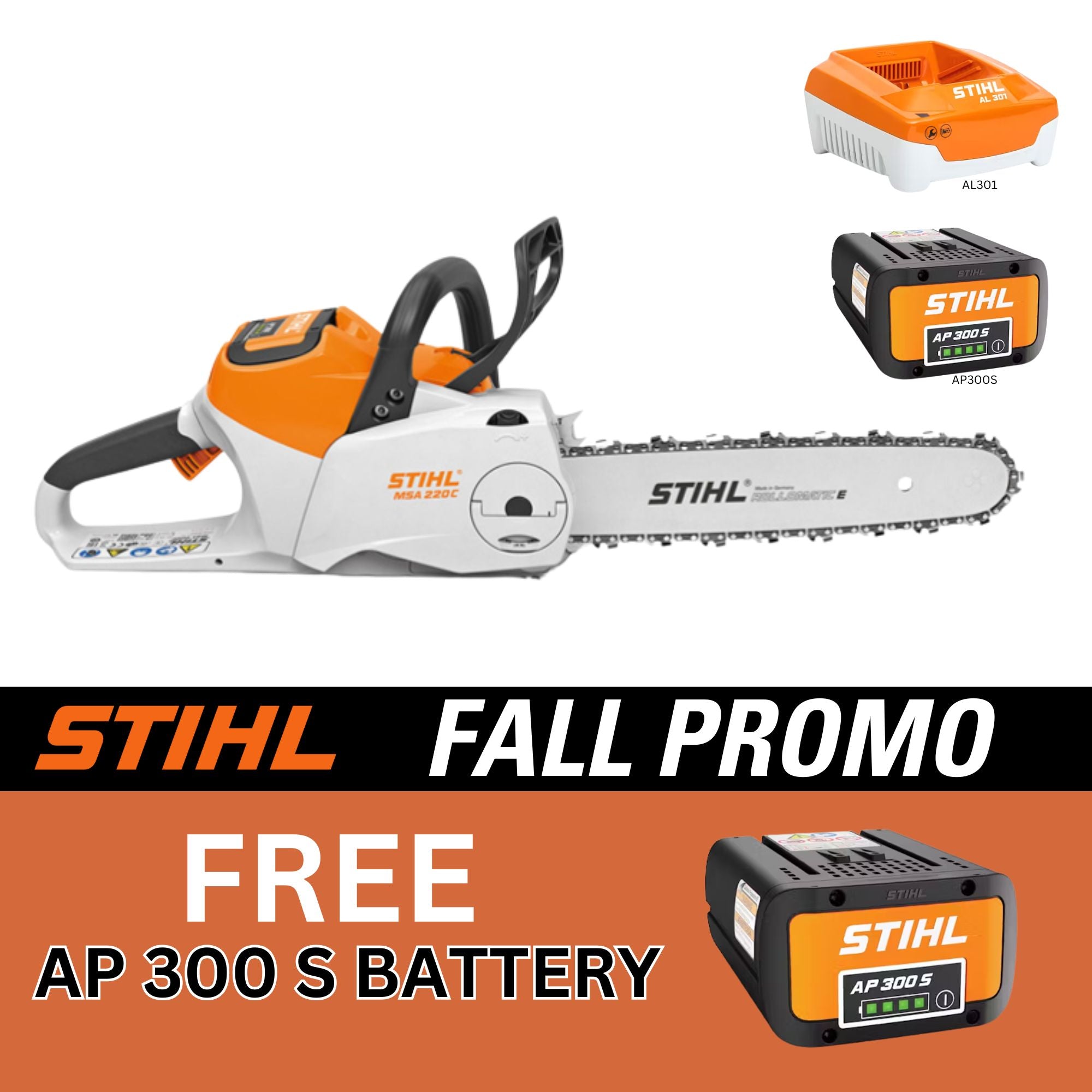 STIHL MSA 220 C-B Battery Powered Chainsaw with Battery & Charger | PROMO