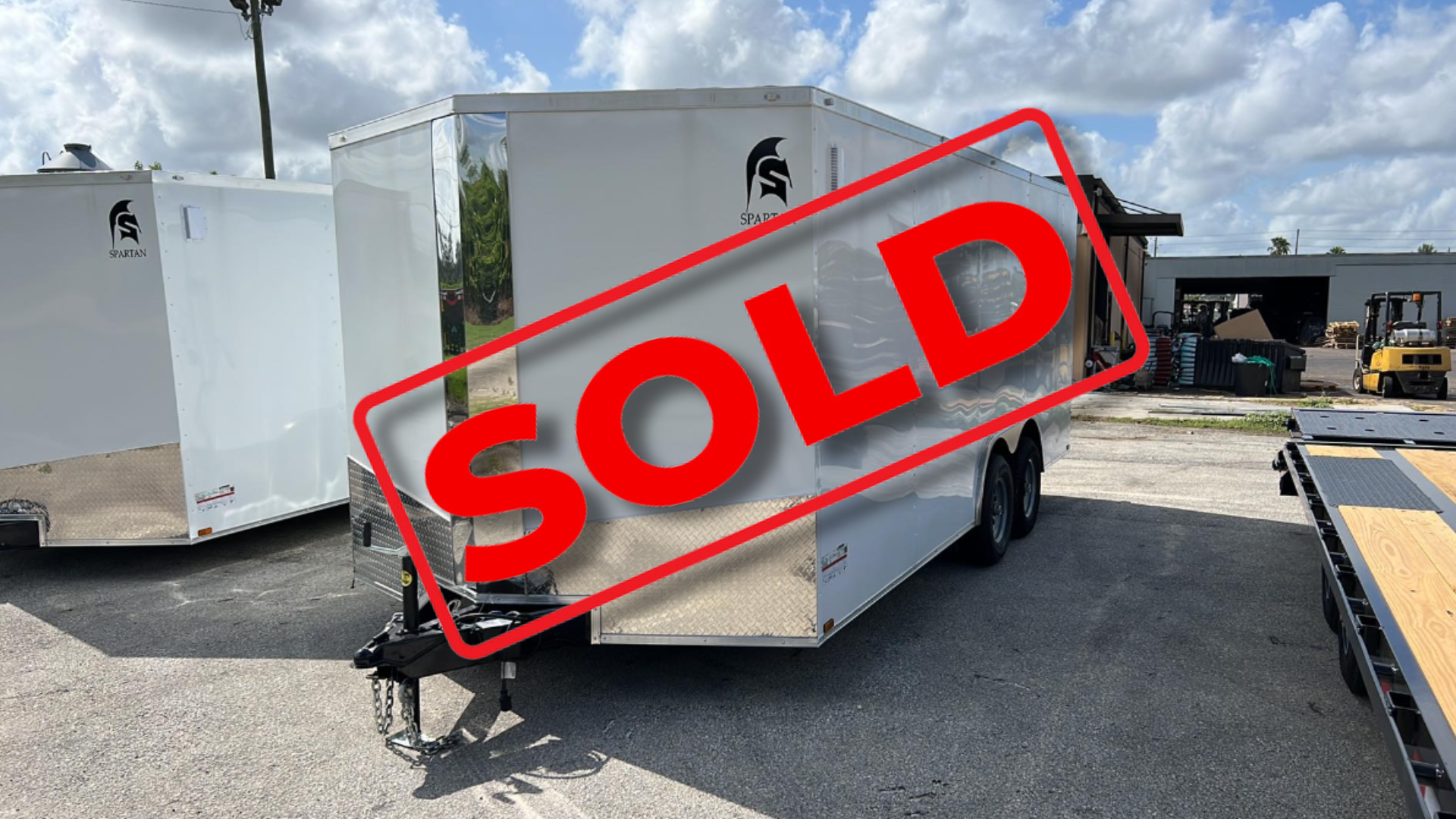 8.5X18 Spartan Tandem Axle White Cargo Enclosed Trailer (8.5X18TA WHITE) (SOLD 10/21/2023)