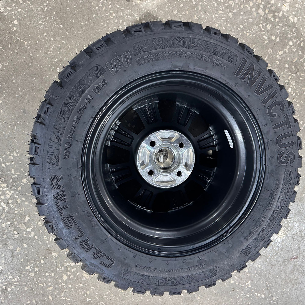 VPO Invictus 24x12-14 | 14 X 10 | -1 Offset | Z Master 3000, 5000 & 6000 60" & 72" deck. 4/4 Bolt Pattern | VAL1400009