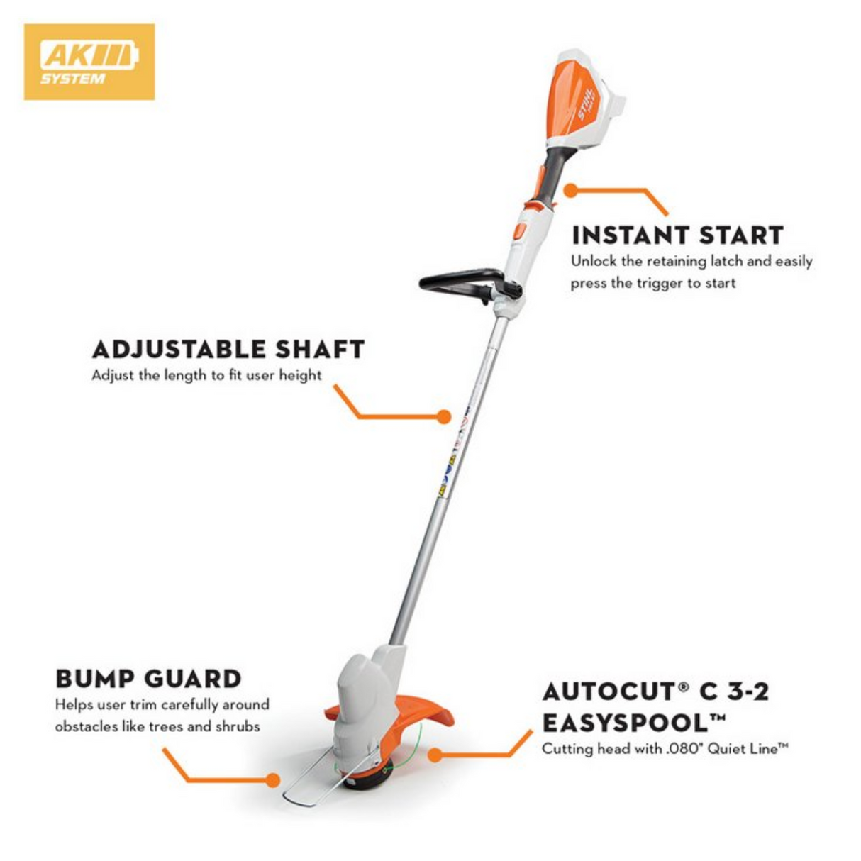STIHL FSA 57 Battery Powered String Trimmer W/AK20 and AL101 | Main Street Mower | Winter Garden | Clermont | Ocala