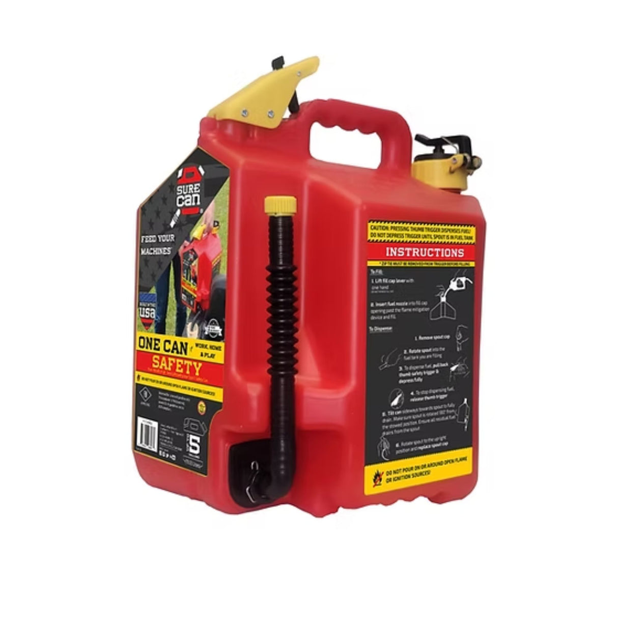 Sure Can 5 Gallon Gasoline Type II Safety Can | SUR5SFG2