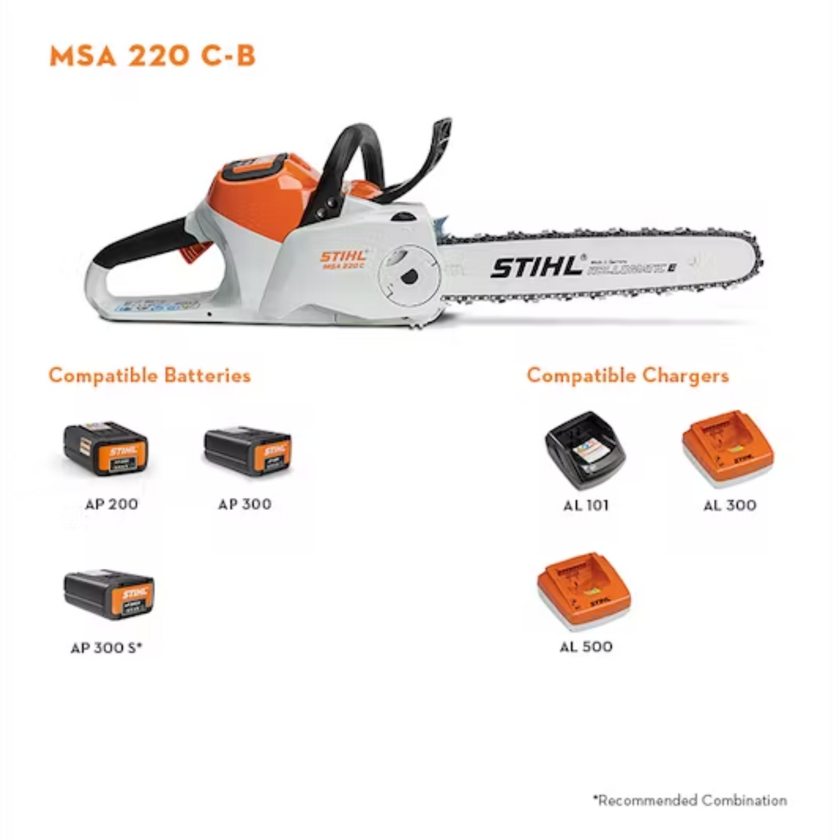 STIHL MSA 220 C-B Battery Powered Chainsaw with Quickstop | Tool Only | Main Street Mower | Winter Garden | Clermont | Ocala
