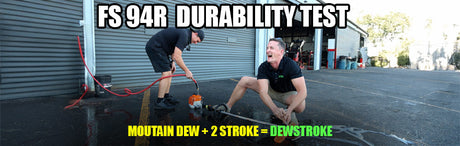 STIHL FS94R String Trimmer Durability Test! (Will It Run On Mountain Dew?)