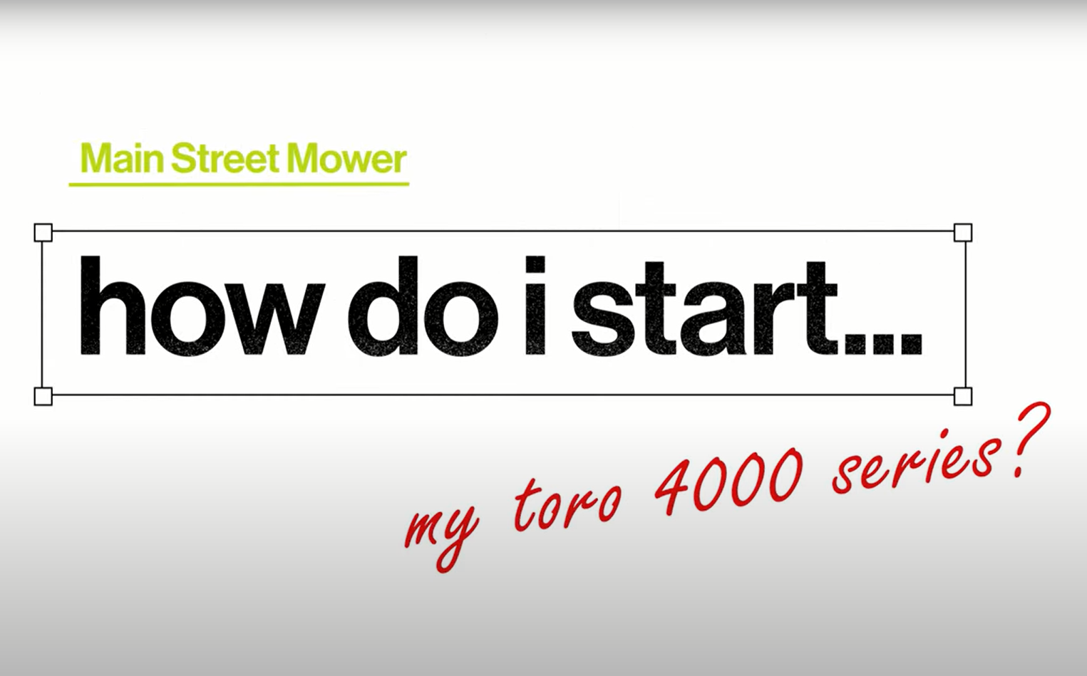 How to Start your TORO 4000 Series - TORO ZMaster