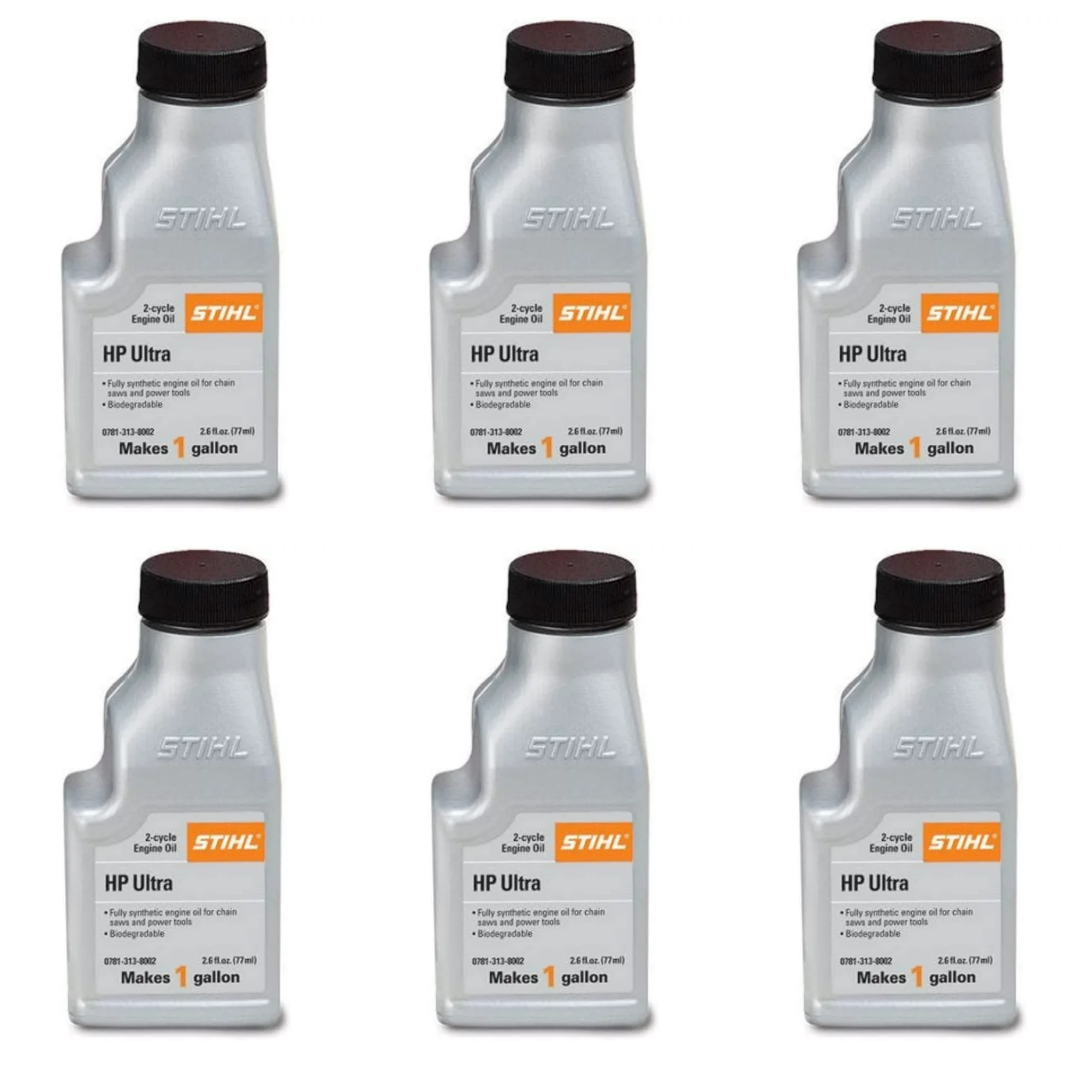 Stihl High Performance Ultra 2-Cycle Engine Oil | 2.6 fl oz | Pack of 6 | 0781 313 8003