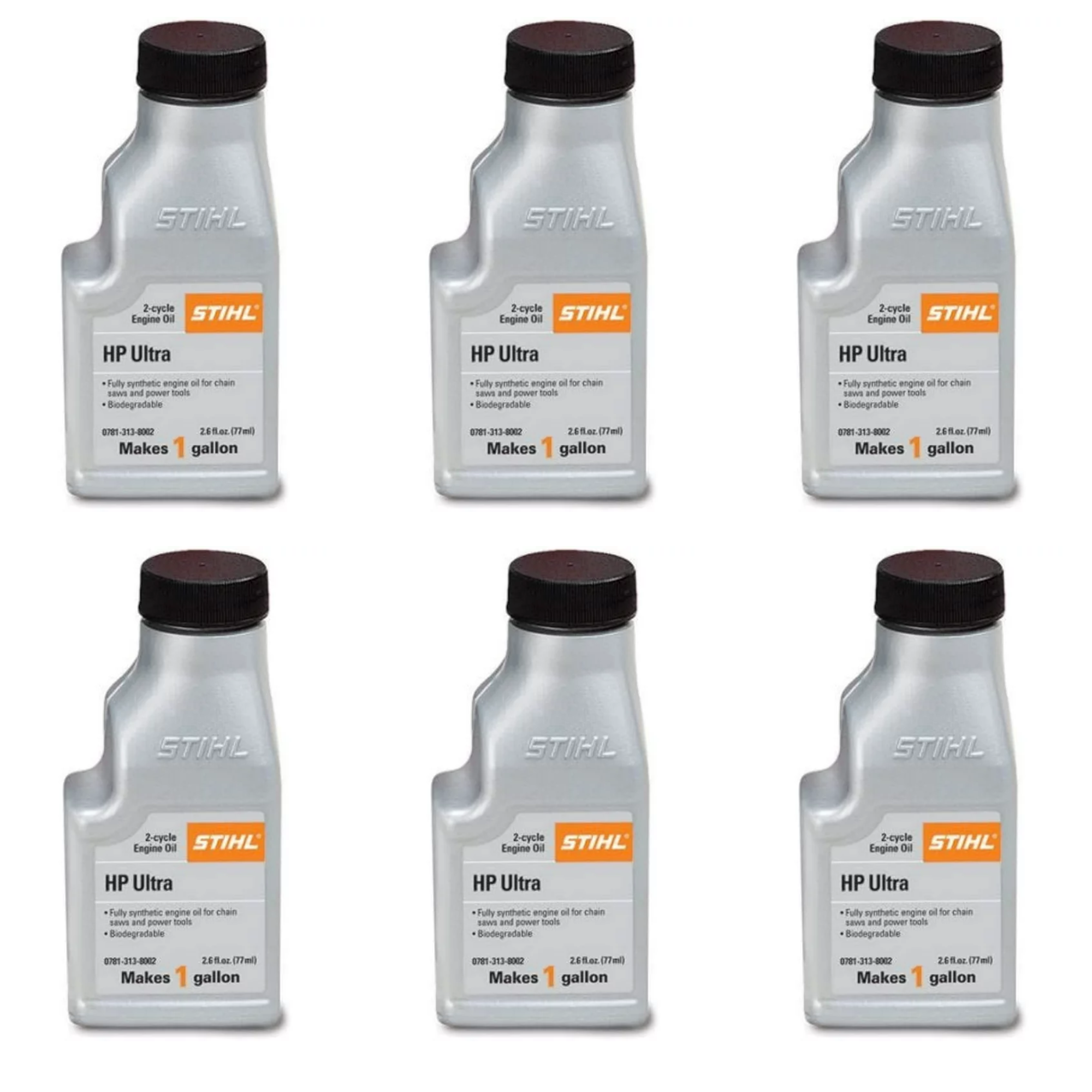 STIHL High Performance Ultra 2-Cycle Engine Oil | 2.6 fl oz | Pack of 6 | 0781 313 8003