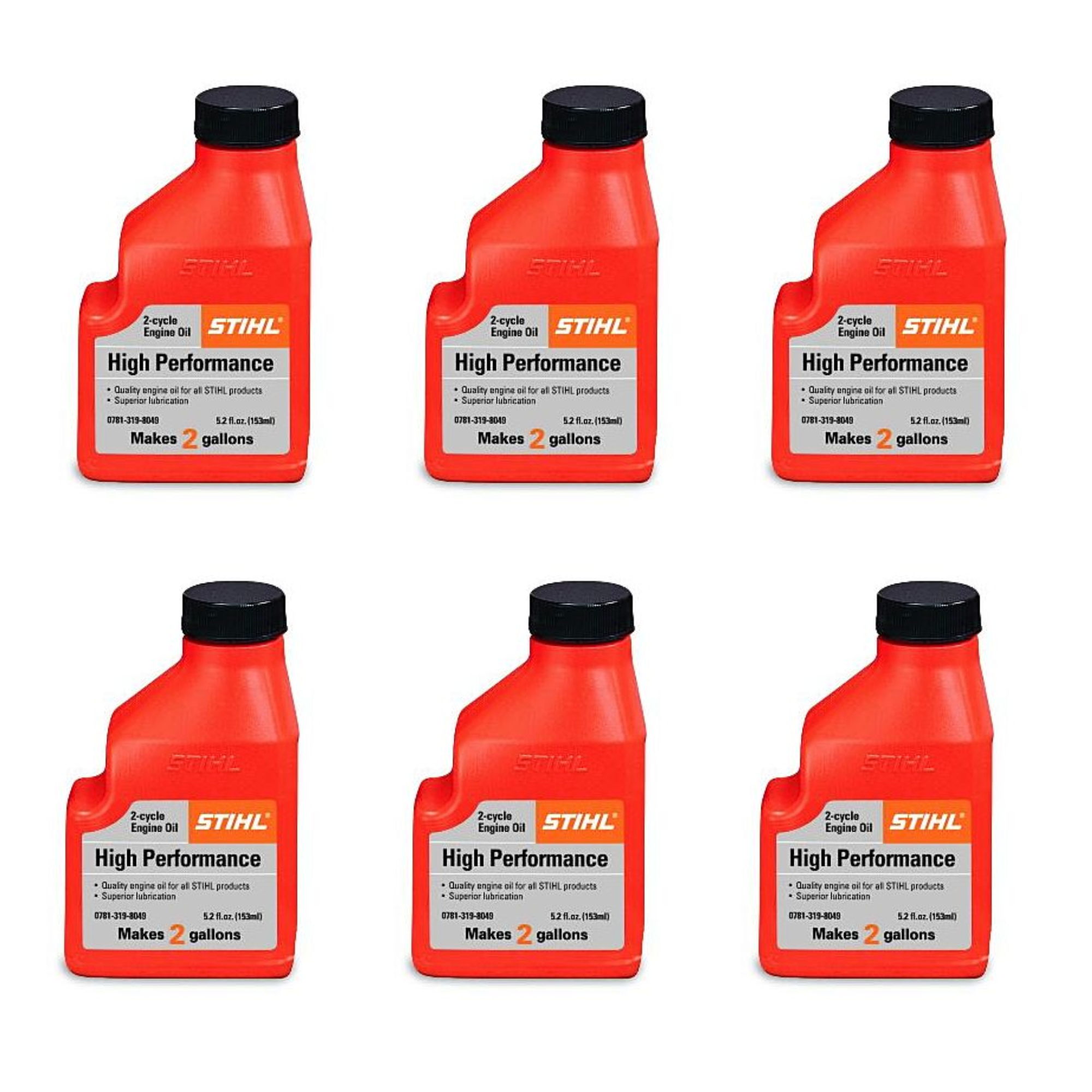 Stihl High Performance 2-Cycle Engine Oil | 5.2 fl oz | Pack of 6 | 0781 319 8011