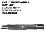 Rotary 16-5/8" X 5 Point Star | Mulcher  | 48" Deck | AYP / HUSQVARNA | 10377