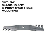 Rotary Copperhead  18-1/2" X 5 Point Star | Mulching | 54" Deck | AYP/HUSQVARNA | 12121