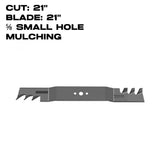 Rotary Copperhead Blade | 21" X 5/8" | Mulching | 21" Deck | AYP | 12732