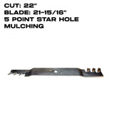 Rotary Copperhead Blade | 21-15/16" X 5 Point Star | 22" Deck | HUSQVARNA | 13024