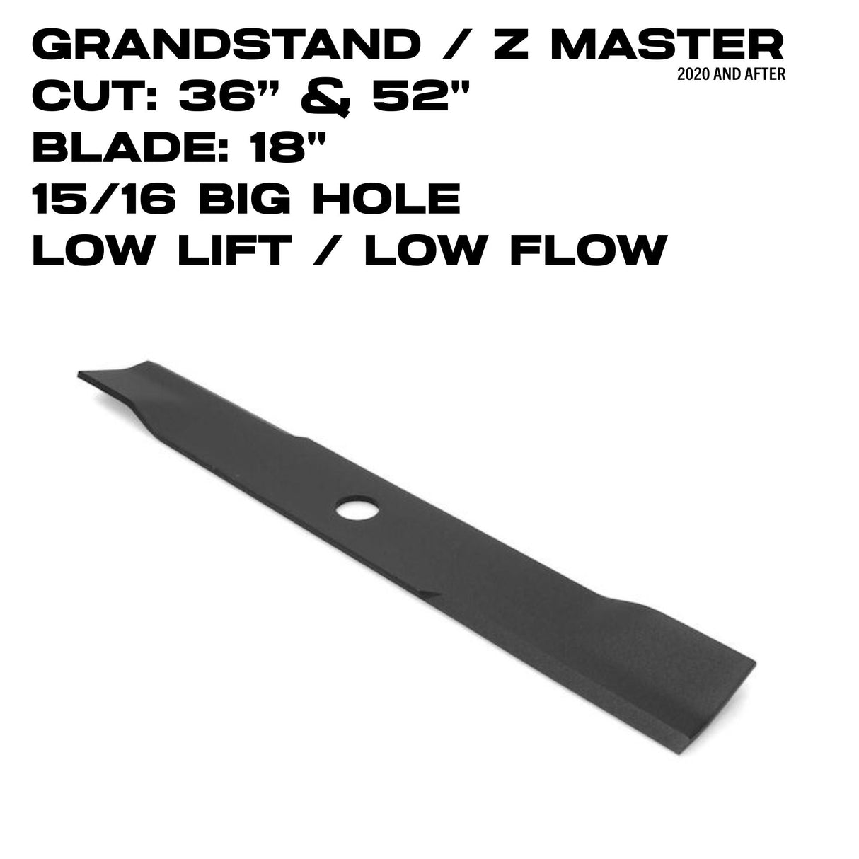 Toro Low Flow Blade | 18" | GrandStand HDM / Z Master | 36" & 52"  Deck | 140-4857