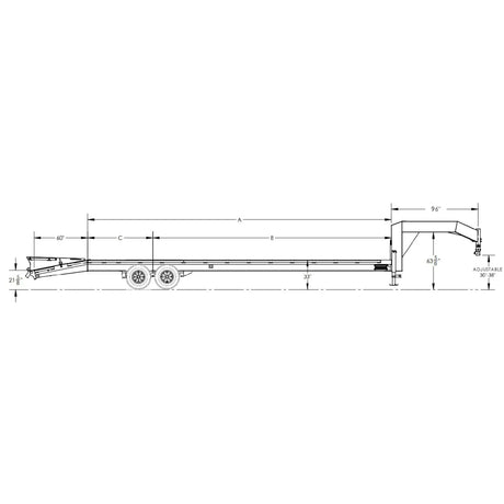 Big Tex Gooseneck | 20FT + 5' Dovetail | Single Wheel | Tandem Axle | Mega Ramp | 14GN-25D5A-MRBK