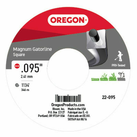 Oregon Magnum Gatorline Square Trimmer Line| .095" x 1134 Ft | 5lb Spool | Fits Stihl, Echo, Husqvarna, Ryobi, Troy Bilt | 22-095