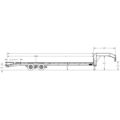 Big Tex Gooseneck | Dual Wheel | Tandem Axle | 28FT + 5' Dovetail | Mega Ramp | 22GN-33D5A-MRBK