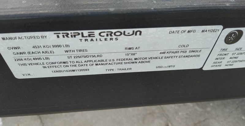 7X18 Triple Crown Four Foot Mesh Sides Black Super Duty Utility Trailer (USD7X18TG4')