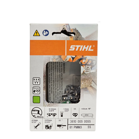 STIHL Oilomatic Picco Micro Mini 3 | 61 PMM3 55 | 16 in. | 55 Drive Links | Chainsaw Chain | 3610 005 0055 | Main Street Mower | Winter Garden | Clermont | Ocala