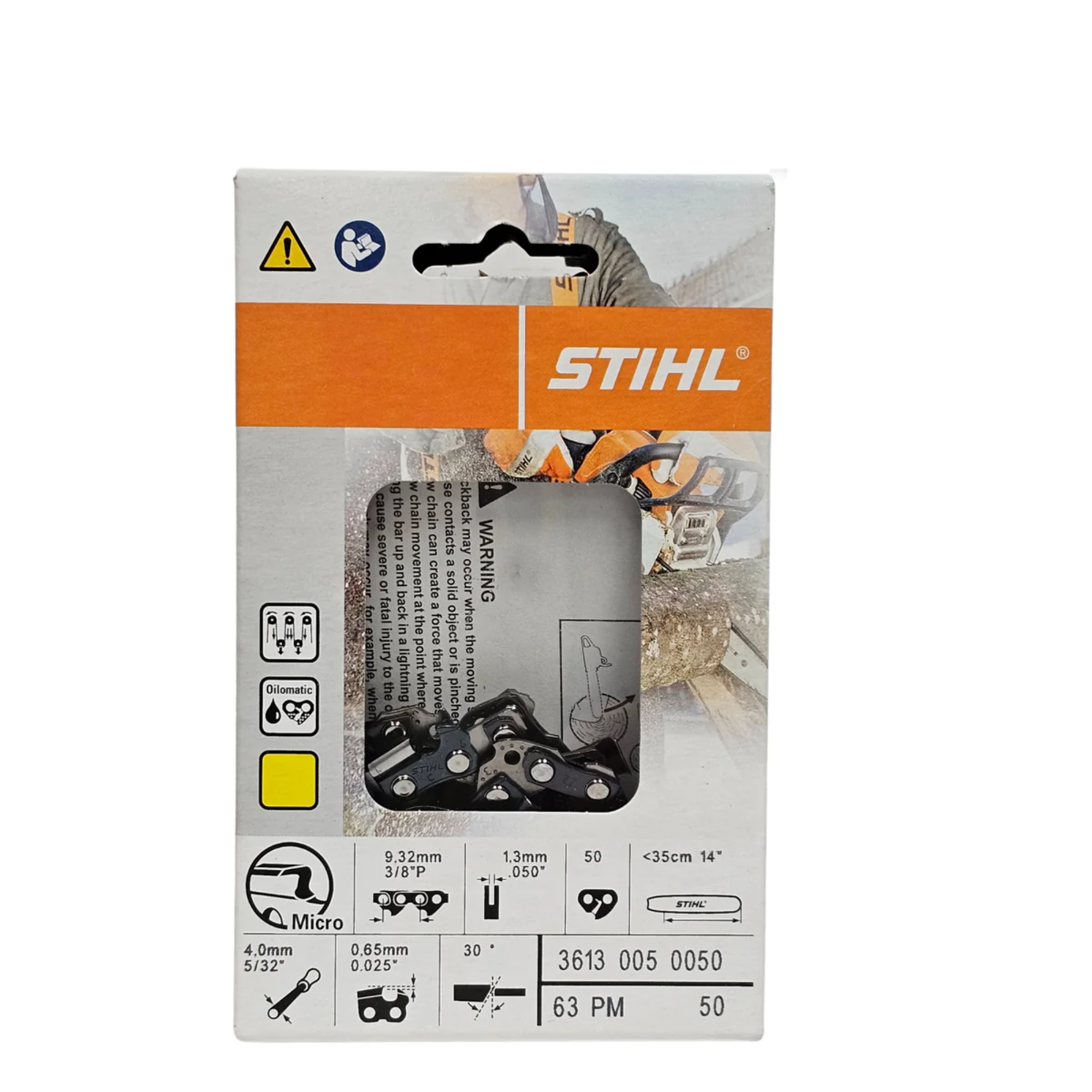 BULK || STIHL Oilomatic Picco Micro | 63 PM 50 | 14 in. | 50 Drive Links | Chainsaw Chain | 3613 005 0050 | Main Street Mower | Winter Garden | Clermont | Ocala