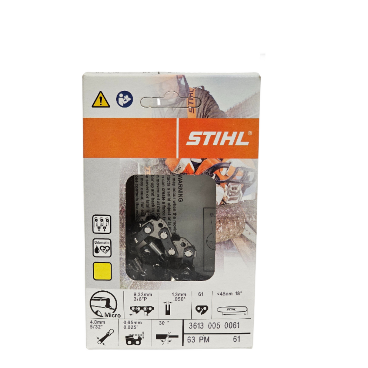STIHL Oilomatic Picco Micro | 63 PM 61 | 18 in. | 61 Drive Links | Chainsaw Chain | 3613 005 0061 | Main Street Mower | Winter Garden | Clermont | Ocala