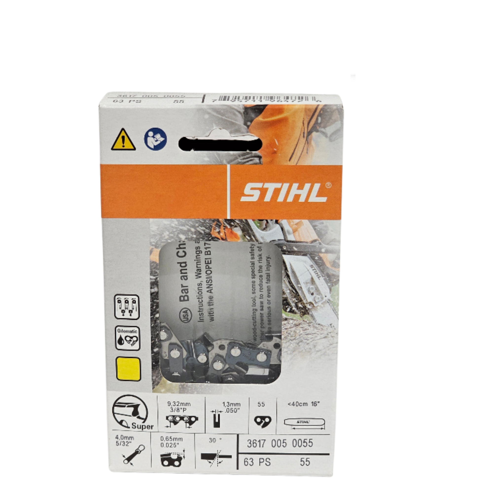 STIHL Oilomatic Picco Super | 63 PS 55 | 16 in. | 55 Drive Links | Chainsaw Chain | 3617 005 0055