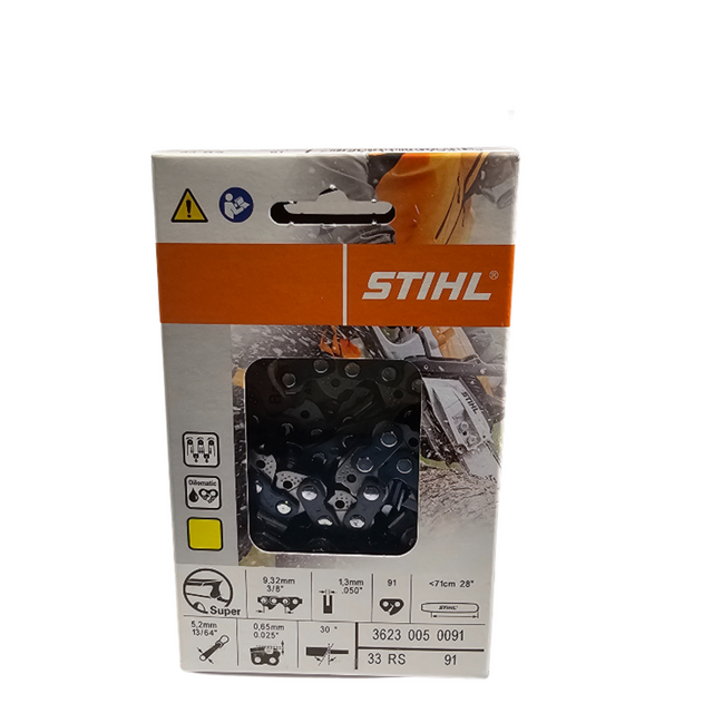 STIHL Oilomatic Rapid Super | 33 RS 91 | 28 in. | 91 Drive Links | Chainsaw Chain | 3623 005 0091 | Main Street Mower | Winter Garden | Clermont | Ocala