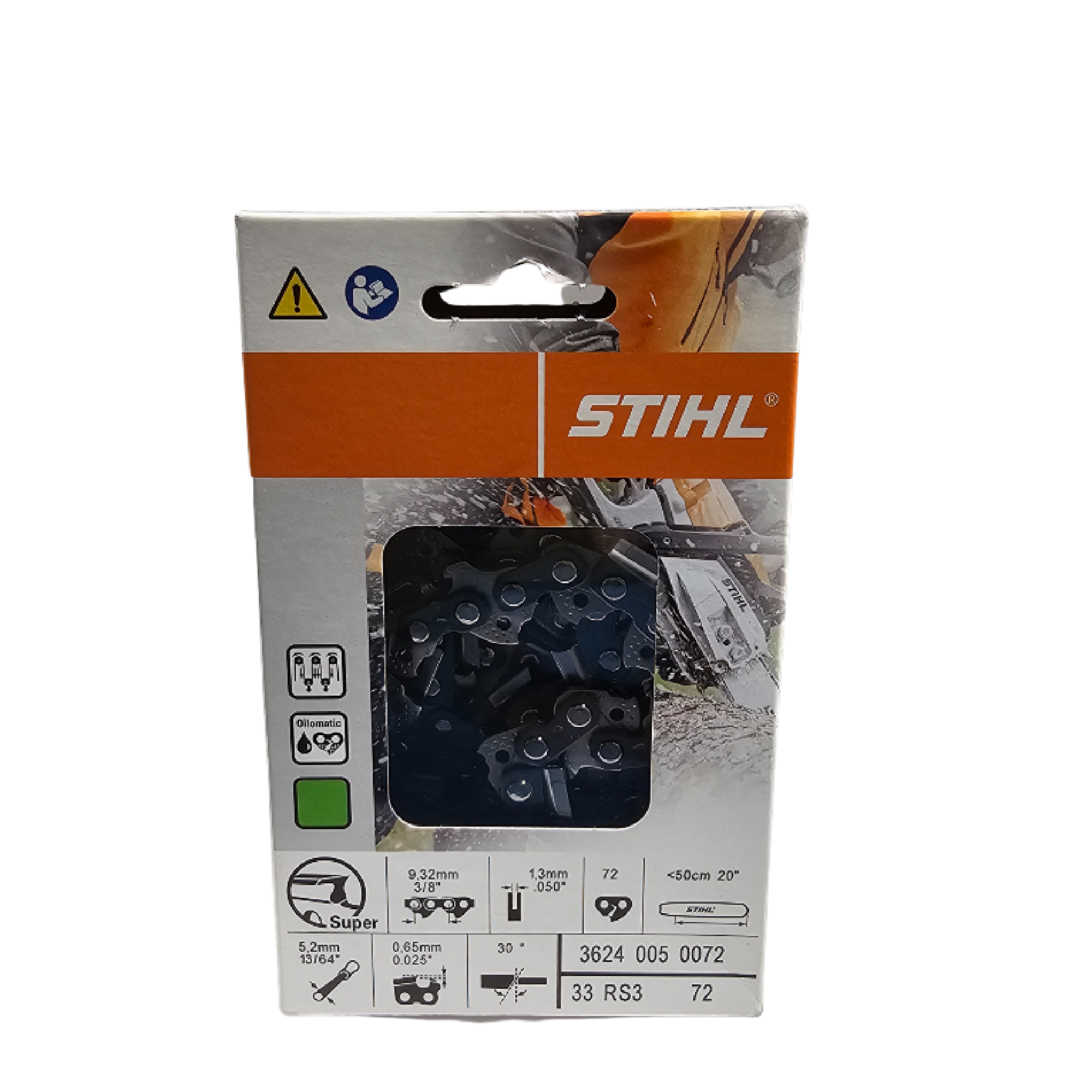 STIHL Oilomatic Rapid Super 3 | 33 RS3 72 | 20 in. | 72 Drive Links | Chainsaw Chain | 3624 005 0072