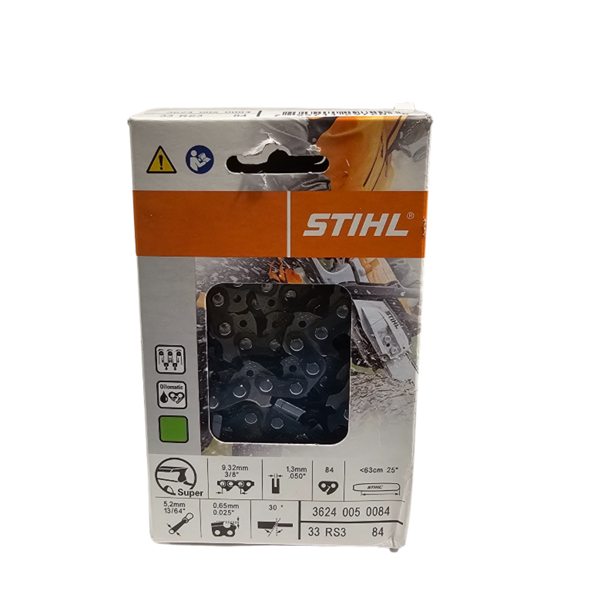 STIHL Oilomatic Rapid Super 3 | 33 RS3 84 | 25 in. | 84 Drive Links | Chainsaw Chain | 3624 005 0084