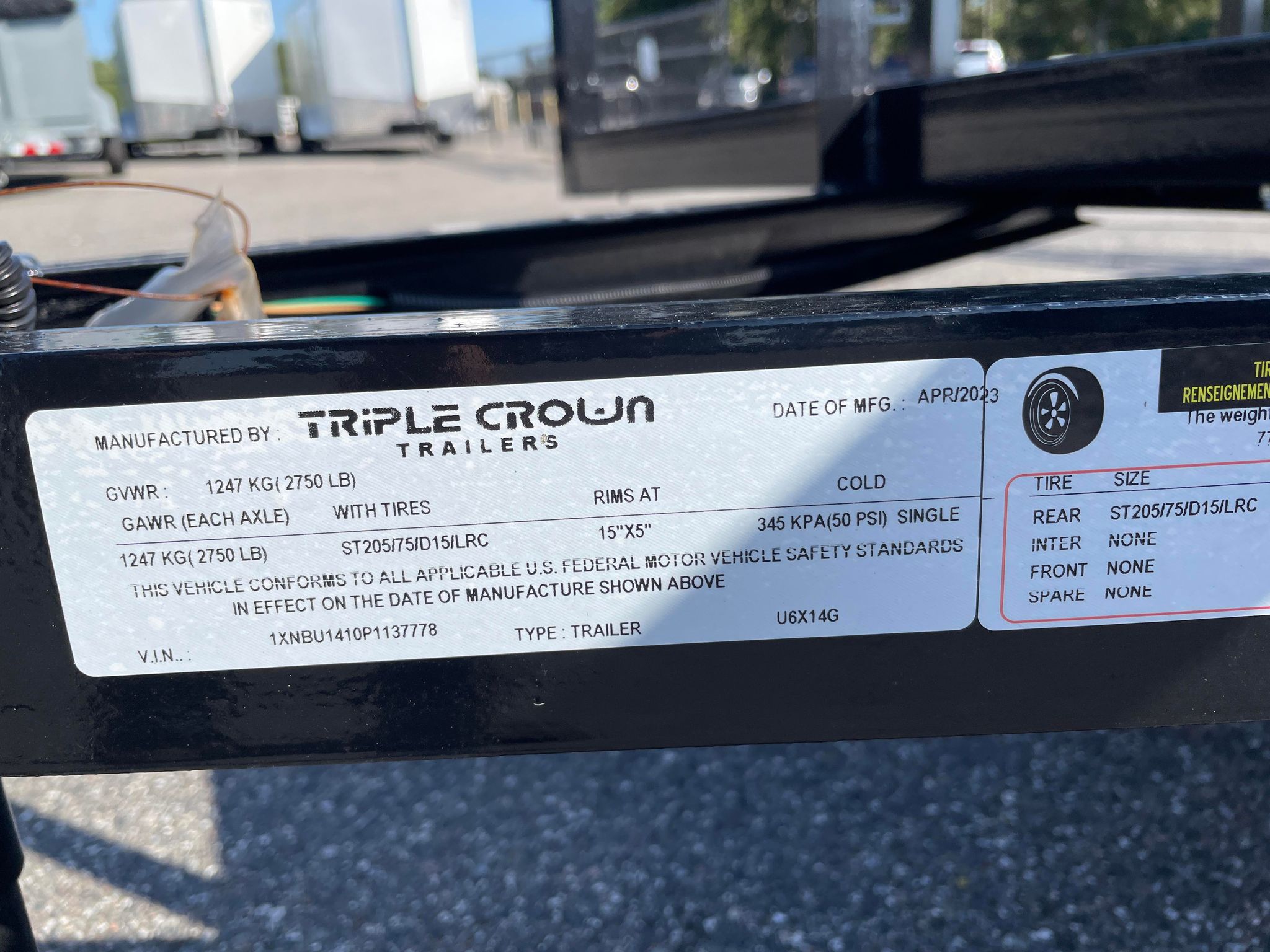 6X14 Triple Crown Black Utility Trailer (U6X14G) (SOLD 9/2/23)
