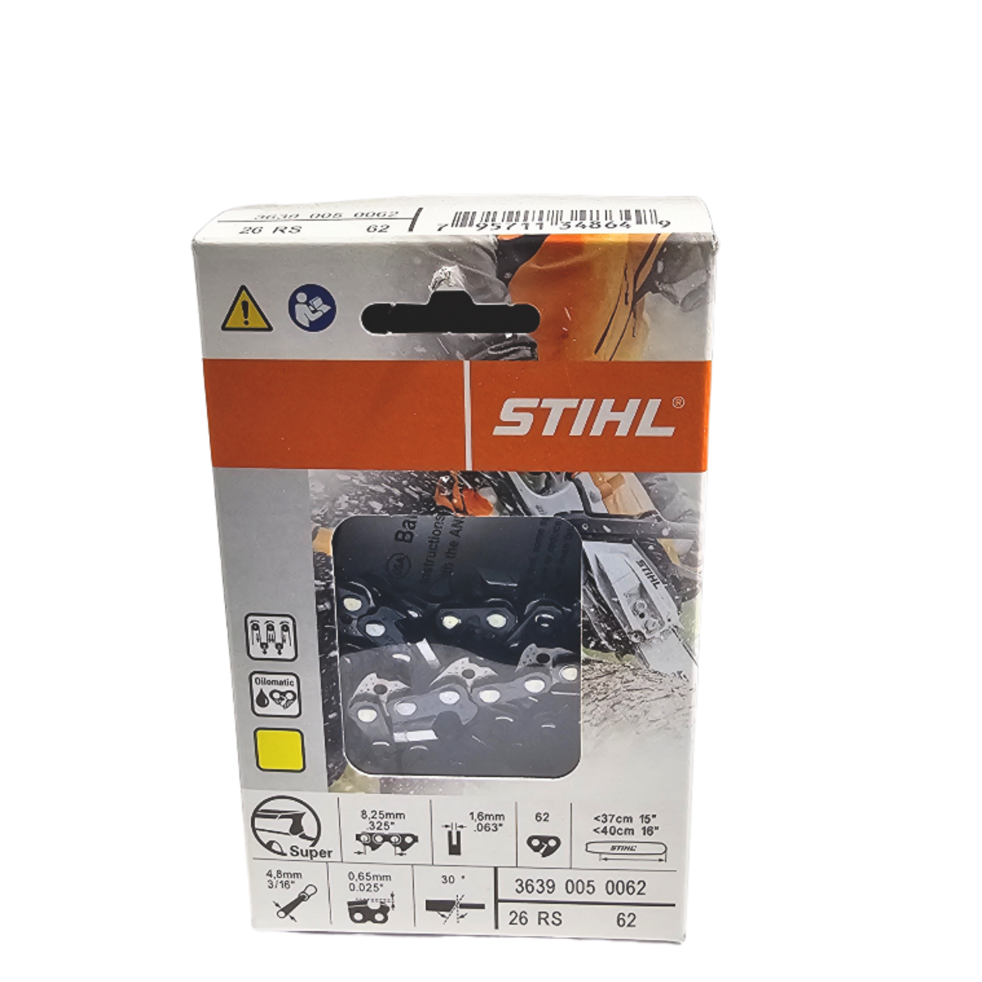 STIHL Oilomatic Rapid Super | 26 RS 62 | 16 in. | 62 Drive Links | Chainsaw Chain | 3639 005 0062