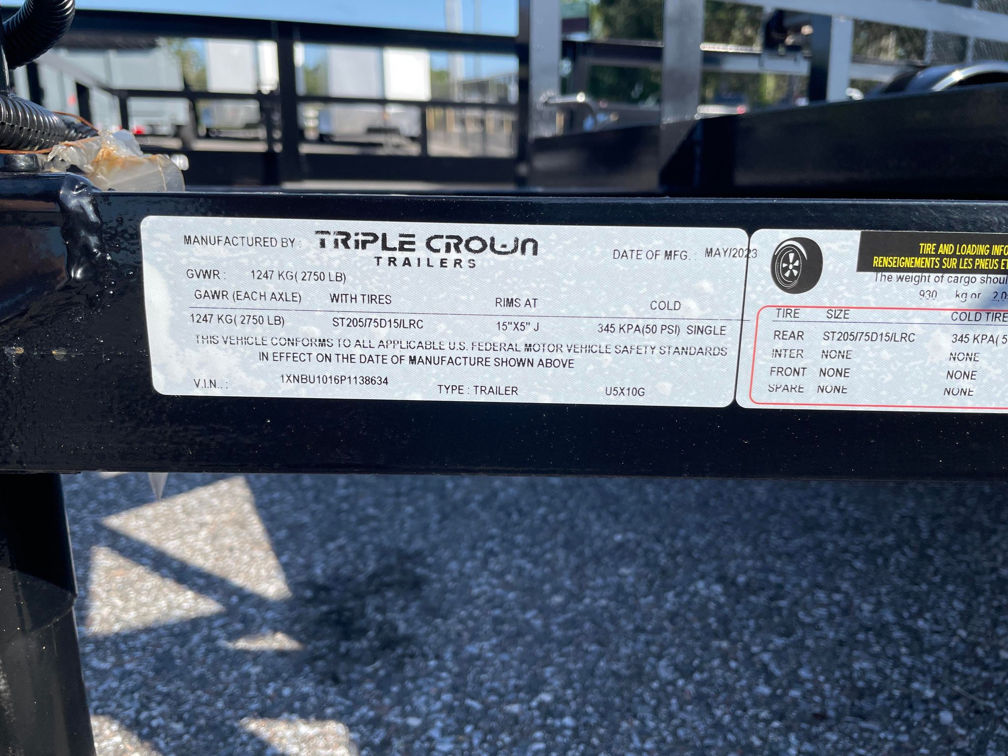 5X10 Triple Crown Black Utility Trailer (U5X10G)