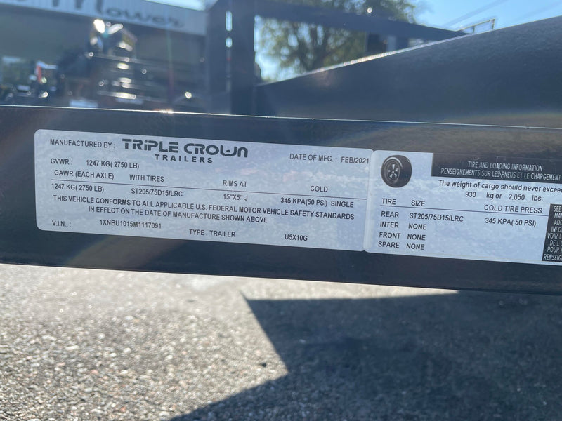 5X10 Triple Crown Black Utility Trailer (U5X10G)