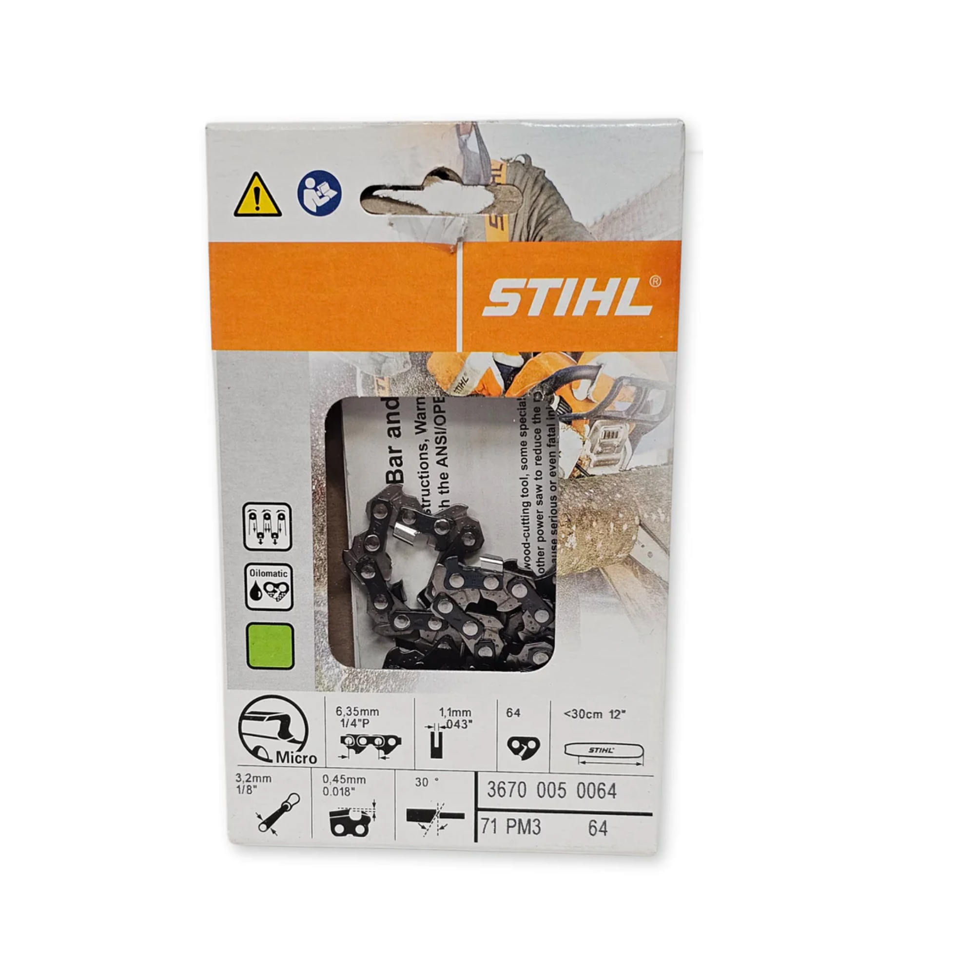 Stihl Oilomatic Picco Micro 3 | 71 PM3 64 | 12" | 64 Drive Links | Chainsaw Chain | 3670 005 0064