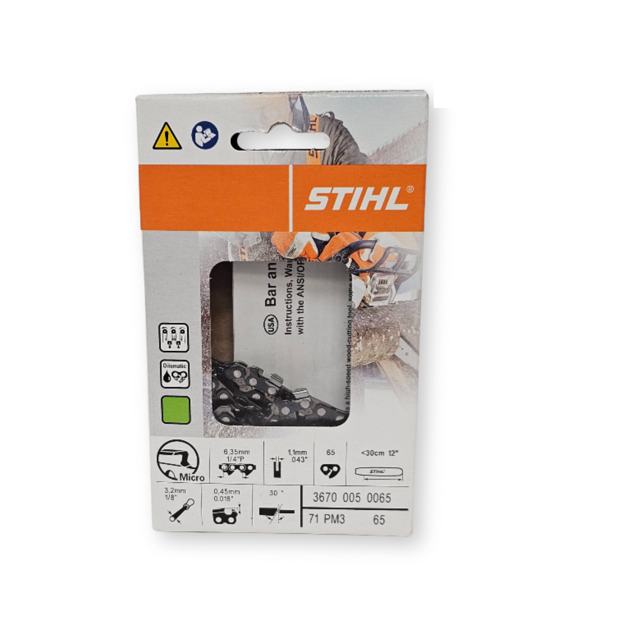 Stihl Oilomatic Picco Micro 3 | 71 PM3 65 | 12" | 65 Drive Links | Chainsaw Chain | 3670 005 0065