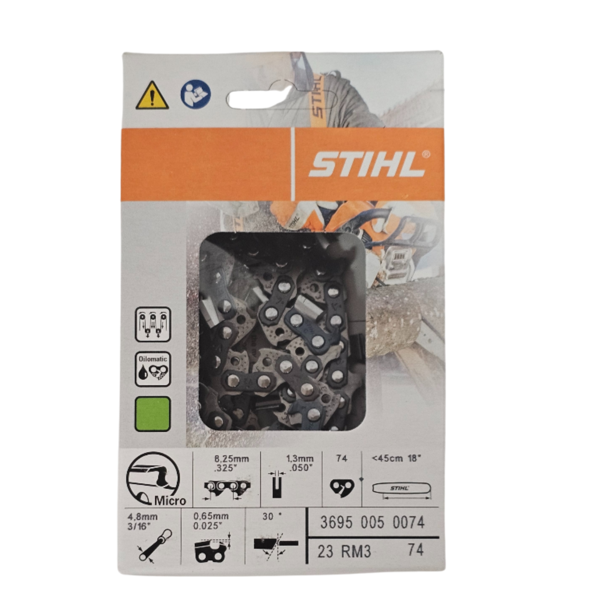 Stihl OILOMATIC Rapid Micro 3 | 23 RM3 74 | 18" | 74 Drive Links | Chainsaw Chain | 3695 005 0074