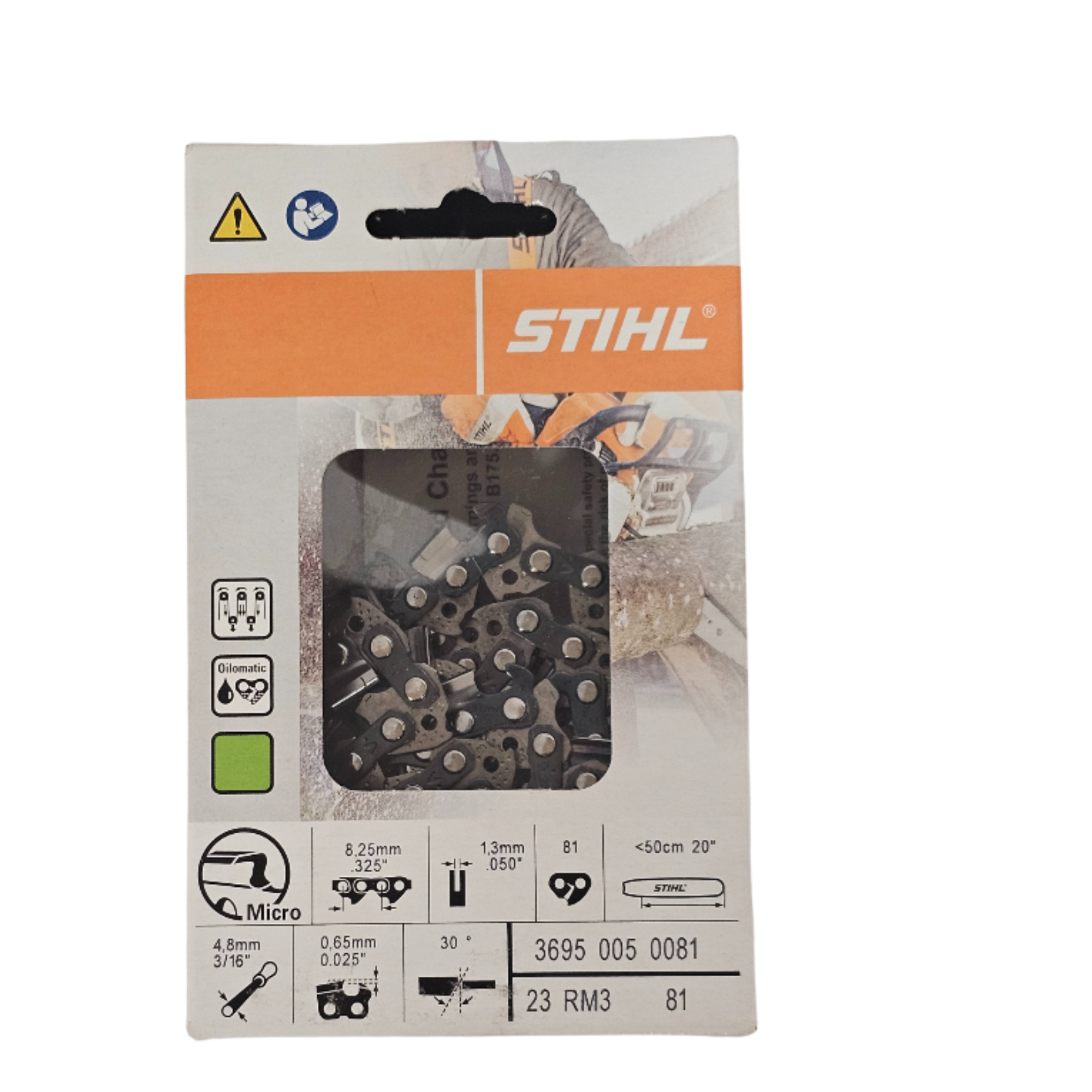 STIHL Oilomatic Rapid Micro 3 | 23 RM3 81 | 20 in. | 81 Drive Links | Chainsaw Chain | 3695 005 0081